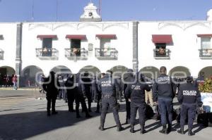 HUEJOTZINGO . MANIFESTACIÓN POLICÍAS