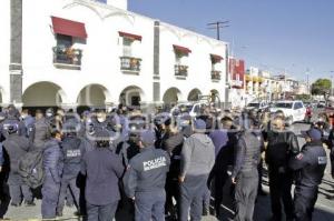 HUEJOTZINGO . MANIFESTACIÓN POLICÍAS