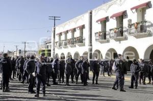 HUEJOTZINGO . MANIFESTACIÓN POLICÍAS