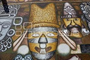 TLAXCALA . MURAL TZOMPANTLI