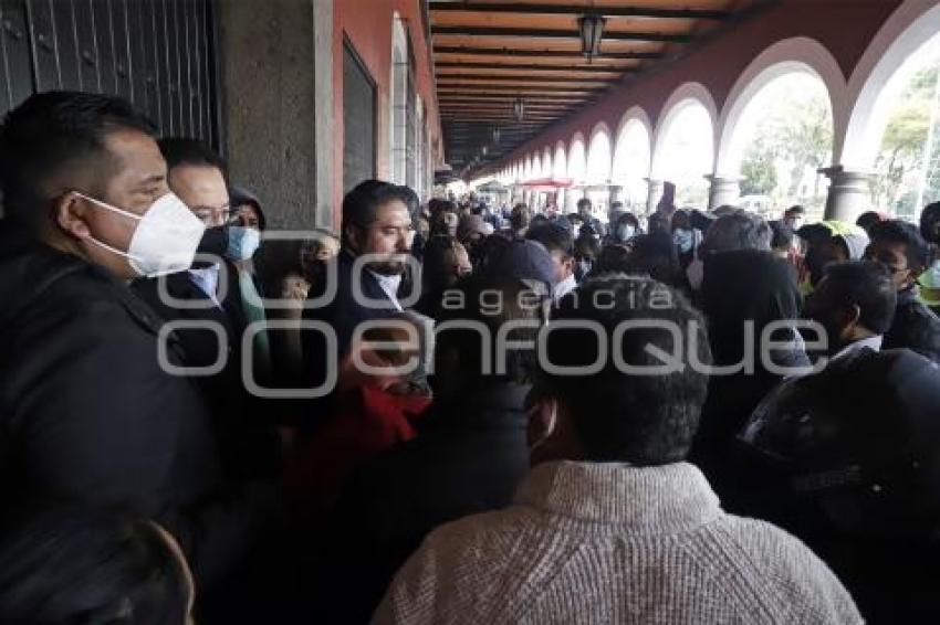 SAN PEDRO CHOLULA . PROTESTA JUNTAS AUXILIARES