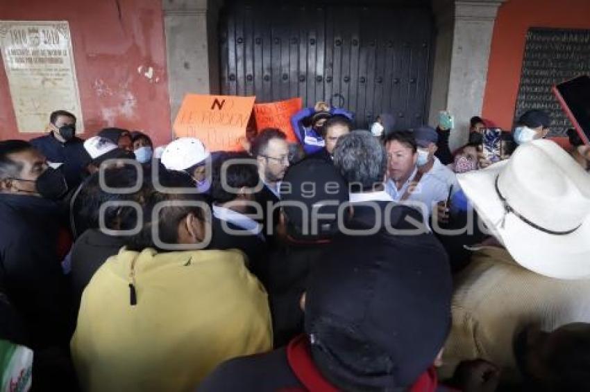 SAN PEDRO CHOLULA . PROTESTA JUNTAS AUXILIARES