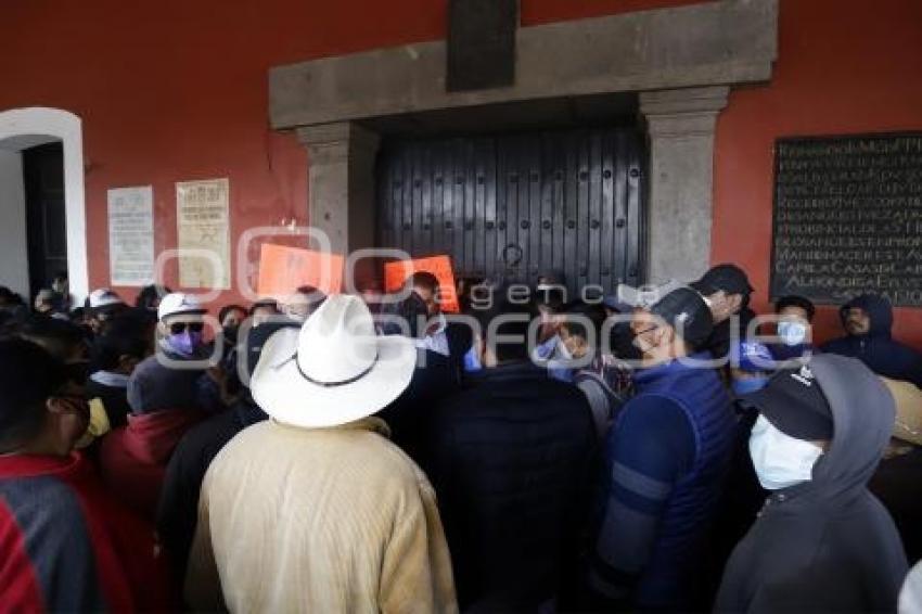 SAN PEDRO CHOLULA . PROTESTA JUNTAS AUXILIARES