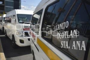 TLAXCALA . PROTESTA TRANSPORTISTAS