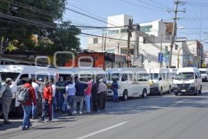 TLAXCALA . PROTESTA TRANSPORTISTAS