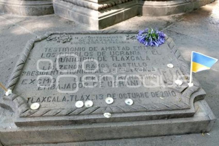 TLAXCALA . PLACA DE HERMANDAD CON UCRANIA