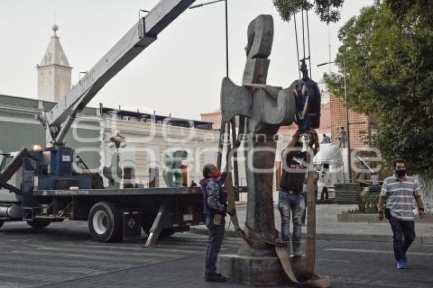 TLAXCALA . TRASLADO ESCULTURAS