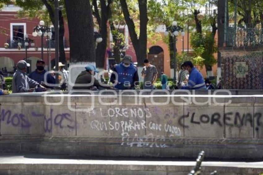 TLAXCALA . LIMPIEZA MARCHAS 8M