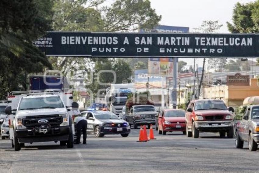 TEXMELUCAN . BLOQUEO PROTESTA