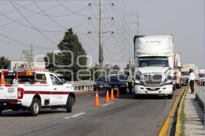 TEXMELUCAN . BLOQUEO PROTESTA