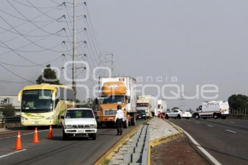 TEXMELUCAN . BLOQUEO PROTESTA