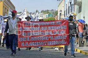 TLAXCALA . MANIFESTACIÓN TRANSPORTISTAS