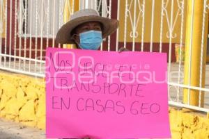 ATLIXCO . PROTESTA CASAS GEO