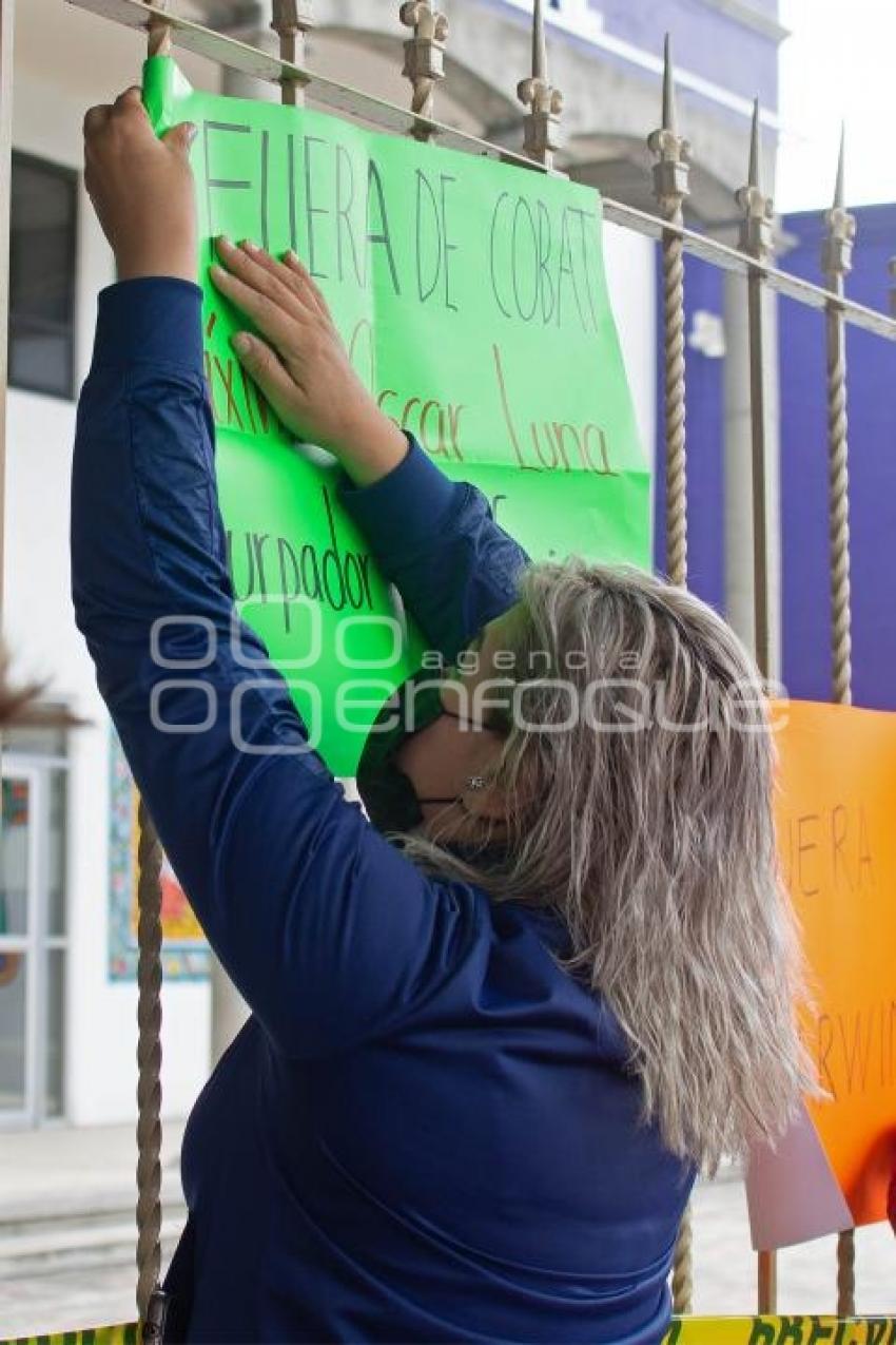 TLAXCALA . PROTESTA MAESTROS