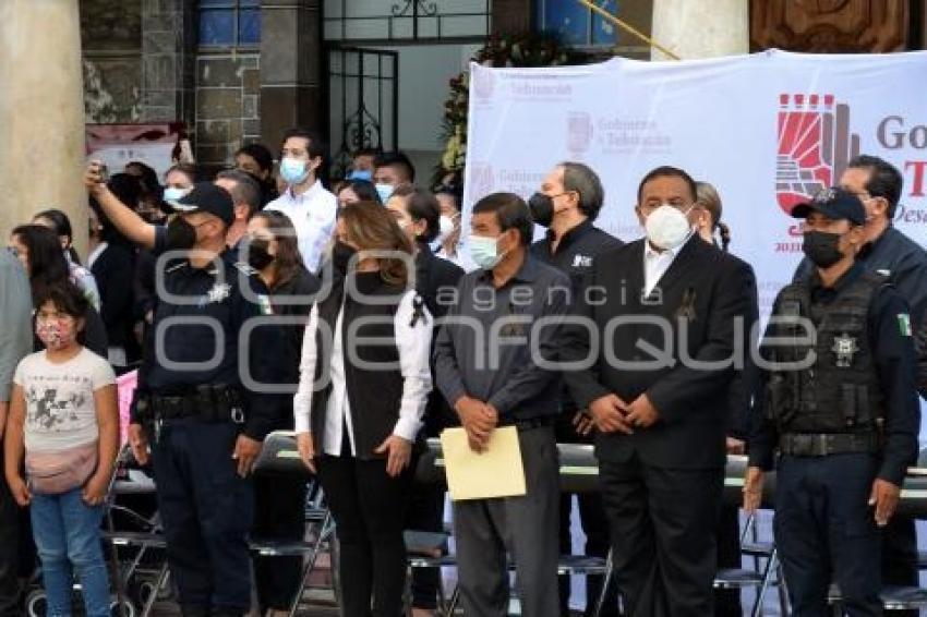 TEHUACÁN . HOMENAJE POLICÍA