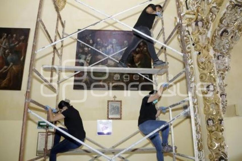 SAN ANDRÉS CHOLULA . ENTREGA DE LIENZOS