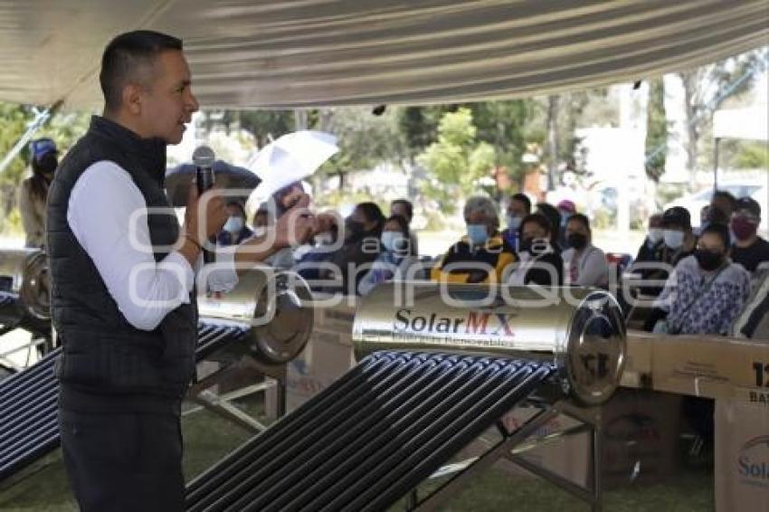 SAN ANDRÉS CHOLULA . ENTREGA CALENTADORES SOLARES