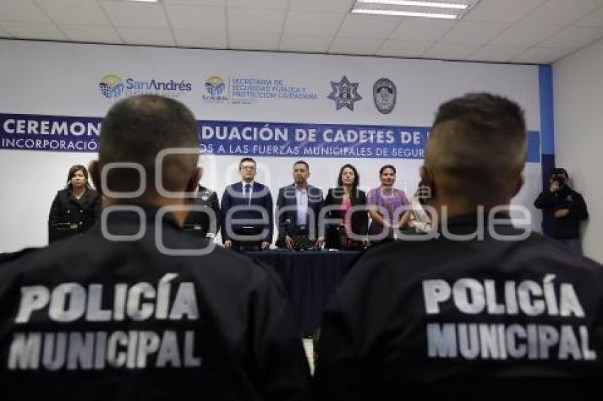 SAN ANDRÉS CHOLULA . GRADUACIÓN DE POLICÍAS