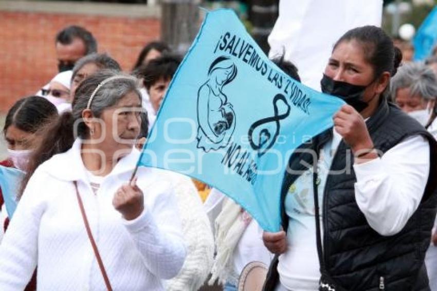 TLAXCALA . PEPREGRINACIÓN A FAVOR DE LA VIDA