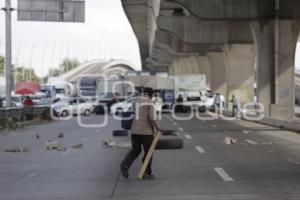 BLOQUEO AUTOPISTA MÉXICO-PUEBLA