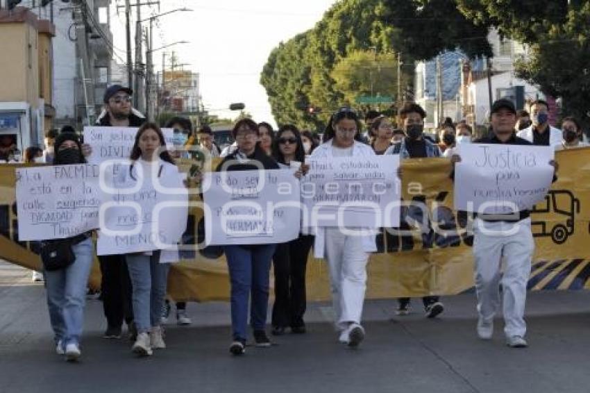 PROTESTA . ESTUDIANTE ATROPELLADA