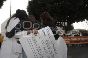 PROTESTA . ESTUDIANTE ATROPELLADA