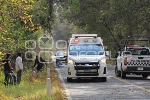 TLAXCALA . CICLISTA ATROPELLADO