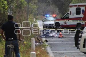 TLAXCALA . CICLISTA ATROPELLADO