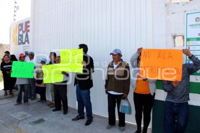 ATLIXCO . MANIFESTACIÓN VERIFICACIÓN VEHICULAR