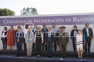 SAN ANDRÉS CHOLULA . INCINERACIÓN DE BANDERAS