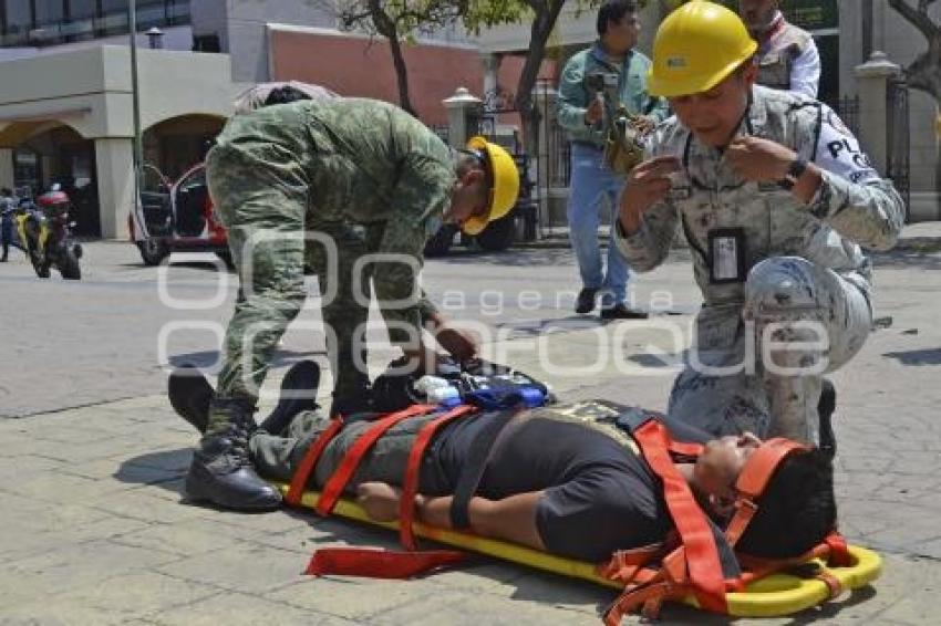 TEHUACÁN . SIMULACRO SISMO