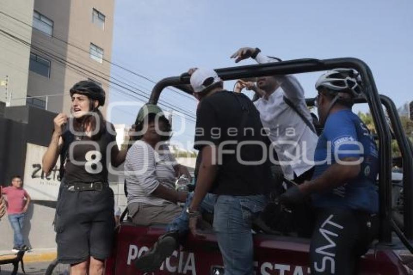 PROTESTA . CICLISTA ATROPELLADO