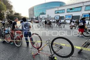 PROTESTA . CICLISTA ATROPELLADO