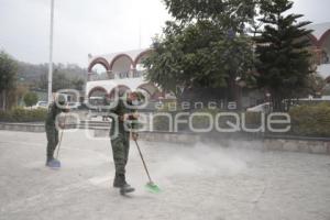 VOLCÁN POPOCATÉPETL . EJÉRCITO . LIMPIEZA