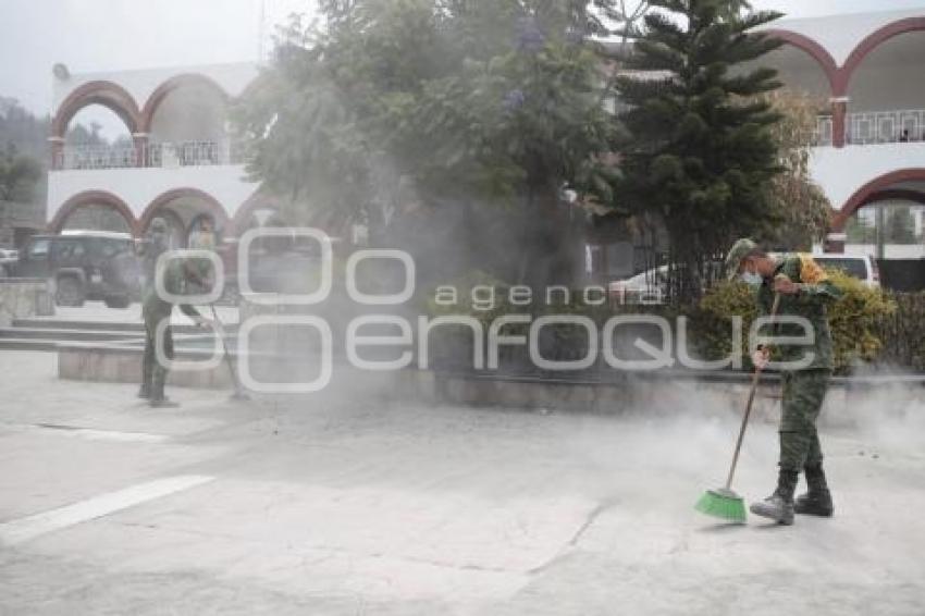 VOLCÁN POPOCATÉPETL . EJÉRCITO . LIMPIEZA