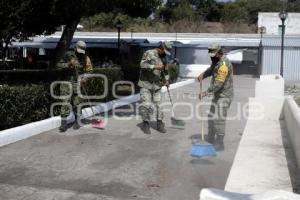 VOLCÁN POPOCATÉPETL . EJÉRCITO . LIMPIEZA