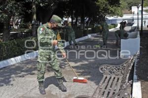 VOLCÁN POPOCATÉPETL . EJÉRCITO . LIMPIEZA