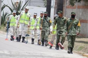 VOLCÁN POPOCATÉPETL . EJÉRCITO . LIMPIEZA