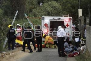 TLAXCALA . ACCIDENTE EN BARRANCA