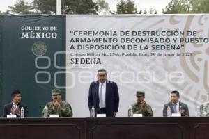 EJÉRCITO . DESTRUCCIÓN DE ARMAMENTO