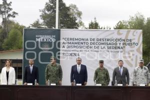 EJÉRCITO . DESTRUCCIÓN DE ARMAMENTO