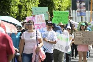 TLAXCALA . MANIFESTACIÓN AUTOTREN