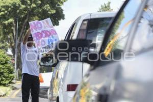 TLAXCALA . MANIFESTACIÓN AUTOTREN