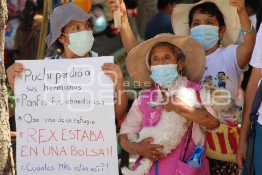 ATLIXCO . MANIFESTACIÓN MALTRATO ANIMAL