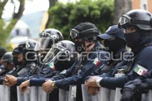 TLAXCALA . MANIFESTACIÓN . AUTOTREN