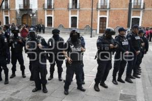 TLAXCALA . MANIFESTACIÓN . AUTOTREN