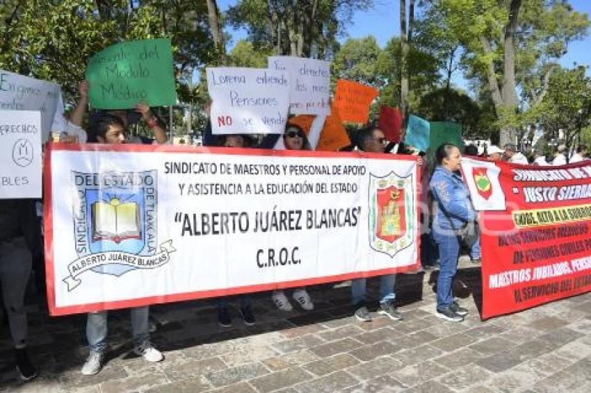 TLAXCALA . MANIFESTACIÓN SINDICATOS