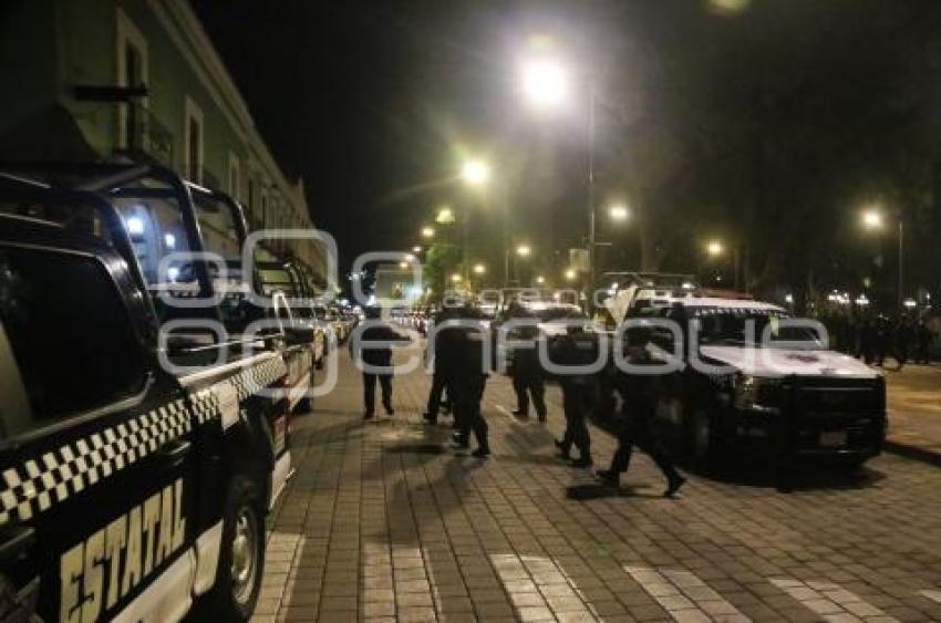 TLAXCALA . DESALOJO MANIFESTANTES