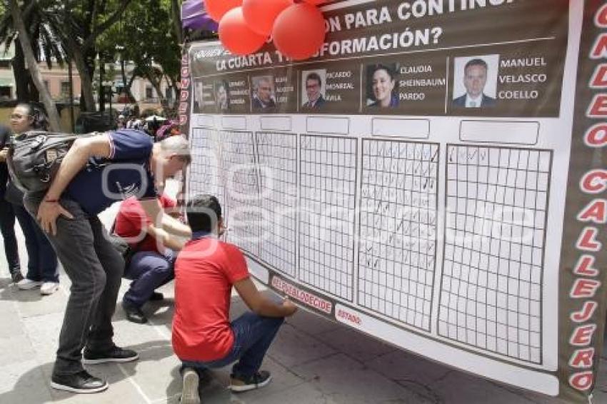 SONDEO CALLEJERO . ASPIRANTES MORENA