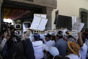 SAN PEDRO CHOLULA . MANIFESTACIÓN COMERCIANTE